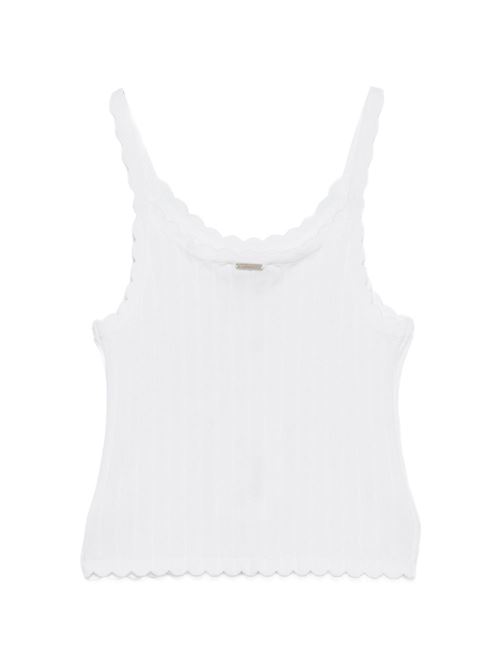 Canotta bambina Twinset bianca in maglia TWINSET Kids | 261GJ301200526